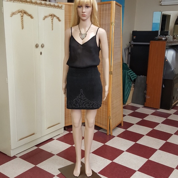 Vintage  Quality Suede Bolero and mini skirt set. Small. - Picture 5 of 8